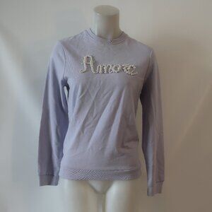 NWD Womens Regina Lavender Pearl Bead Amore Pullover Sweatshirt M